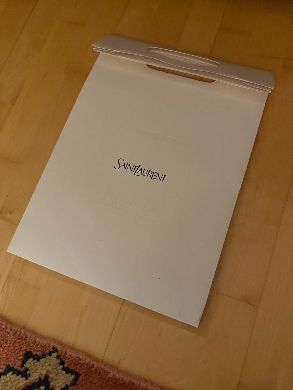 Saint Laurent White Shopping Bag 12 X 17